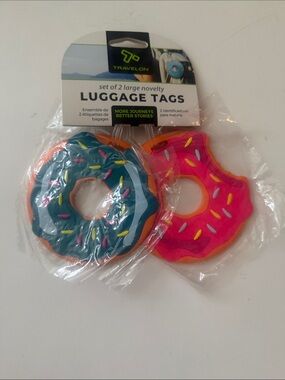 Travelon Donut Luggage Tags - Teal & Hot Pink